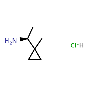 Chemical structure of (S)-1-(1-Methylcyclopropyl)ethan-1-amine hydrochloride , CAS 2252277-59-9, AChemBlock Y223961