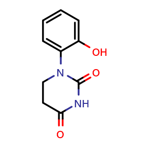 Chemical structure of 1-(2-Hydroxyphenyl)dihydropyrimidine-2,4(1H,3H)-dione , CAS 136582-04-2, AChemBlock Y223989