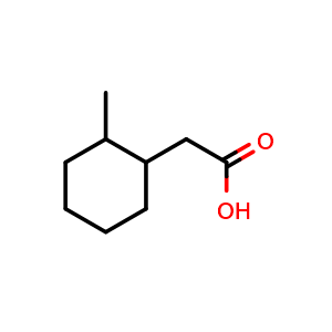 Chemical structure of 2-(2-Methylcyclohexyl)acetic acid , CAS 6617-04-5, AChemBlock Y224016