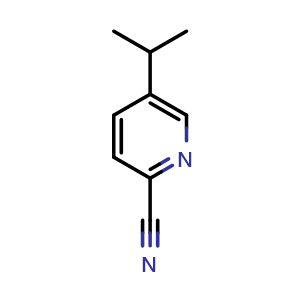 Chemical structure of 5-Isopropylpicolinonitrile , CAS 110260-90-7, AChemBlock Y224018