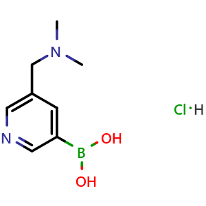 Chemical structure of (5-((Dimethylamino)methyl)pyridin-3-yl)boronic acid hydrochloride , AChemBlock Y224024