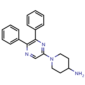 Chemical structure of 1-(5,6-Diphenylpyrazin-2-yl)piperidin-4-amine , CAS 2760612-65-3, AChemBlock Y224027