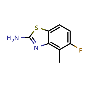 Chemical structure of 5-Fluoro-4-methyl-2-benzothiazolamine , CAS 156970-37-5, AChemBlock Y224030