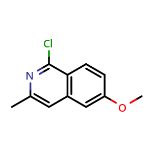 Chemical structure of 1-Chloro-6-methoxy-3-methylisoquinoline , CAS 918662-41-6, AChemBlock Y224033