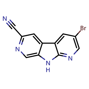 Chemical structure of 3-Bromo-9H-pyrrolo[2,3-b:5,4-c']dipyridine-6-carbonitrile , CAS 1200130-52-4, AChemBlock Y224039