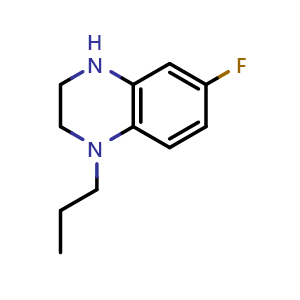 Chemical structure of 6-Fluoro-1,2,3,4-tetrahydro-1-propylquinoxaline , CAS 1506367-83-4, AChemBlock Y224043