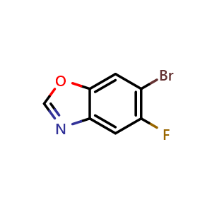 Chemical structure of 6-Bromo-5-fluorobenzo[d]oxazole , CAS 1823865-49-1, AChemBlock Y224055