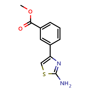 Chemical structure of Methyl 3-(2-aminothiazol-4-yl)benzoate , CAS 862389-45-5, AChemBlock Y224064
