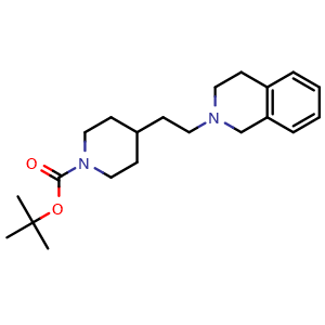 Chemical structure of tert-Butyl 4-(2-(3,4-dihydroisoquinolin-2(1H)-yl)ethyl)piperidine-1-carboxylate , CAS 940077-92-9, AChemBlock Y224080