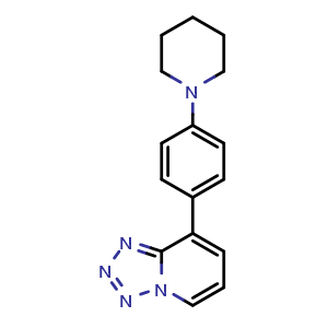 Chemical structure of 8-(4-(Piperidin-1-yl)phenyl)tetrazolo[1,5-a]pyridine , AChemBlock Y224085