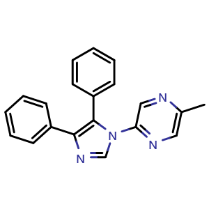 Chemical structure of 2-(4,5-Diphenyl-1H-imidazol-1-yl)-5-methylpyrazine , AChemBlock Y224086