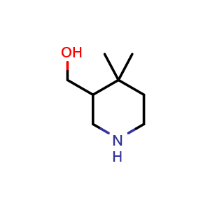 Chemical structure of 4,4-dimethyl-3-Piperidinemethanol , CAS 1781802-07-0, AChemBlock Y224102