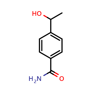 Chemical structure of 4-(1-Hydroxyethyl)benzamide , CAS 1175301-23-1, AChemBlock Y224114