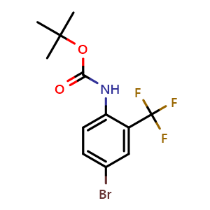 Chemical structure of tert-butyl N-[4-bromo-2-(trifluoromethyl)phenyl]carbamate , CAS 1393442-28-8, AChemBlock Y224115