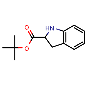 Chemical structure of Tert-butyl 2,3-dihydro-1H-indole-2-carboxylate , CAS 1218501-71-3, AChemBlock Y224118