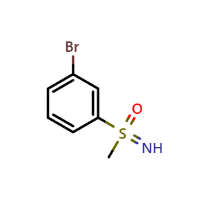 Chemical structure of 1-bromo-3-(S-methylsulfonimidoyl)benzene , CAS 1789700-09-9, AChemBlock Y224127