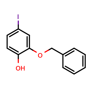 Chemical structure of 2-Benzyloxy-4-iodophenol , CAS 289471-92-7, AChemBlock Y224128