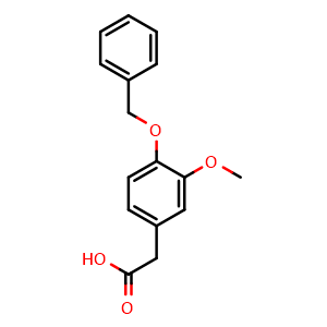 Chemical structure of 4-Benzyloxy-3-methoxyphenylacetic acid , CAS 29973-91-9, AChemBlock Y224151