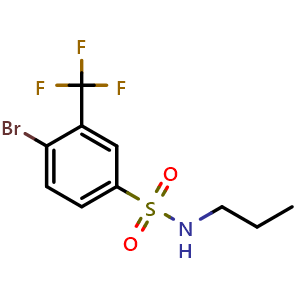 Chemical structure of 4-Bromo-N-propyl-3-(trifluoromethyl)benzenesulfonamide , CAS 1020253-00-2, AChemBlock Y224155