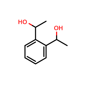 Chemical structure of 1,2-Bis(1-hydroxyethyl)benzene , CAS 68850-07-7, AChemBlock Y224158