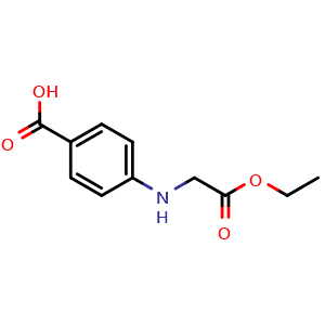 Chemical structure of 4-((2-Ethoxy-2-oxoethyl)amino)benzoic acid , CAS 23284-85-7, AChemBlock Y224170