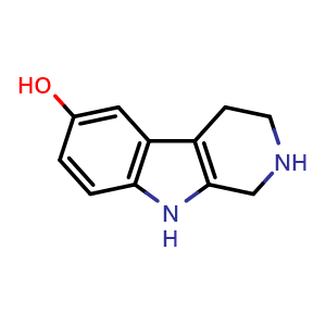 Chemical structure of 2,3,4,9-tetrahydro-1H-Pyrido[3,4-b]indol-6-ol , CAS 23778-34-9, AChemBlock Y224174