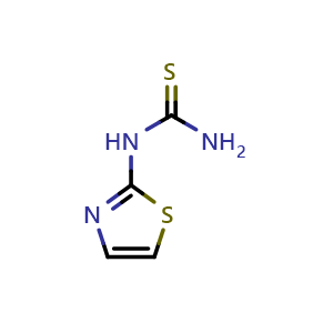 Chemical structure of 1-(1,3-Thiazol-2-yl)thiourea , CAS 19958-82-8, AChemBlock Y224181