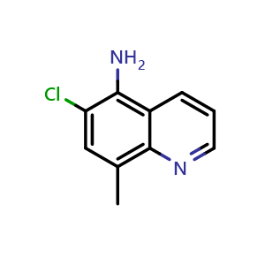 Chemical structure of 6-chloro-8-methylquinolin-5-amine , CAS 50358-37-7, AChemBlock Y224184