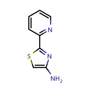 Chemical structure of 2-(Pyridin-2-yl)thiazol-4-amine , CAS 93209-74-6, AChemBlock Y224186