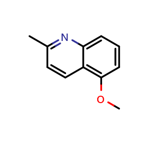 Chemical structure of 5-Methoxy-2-methylquinoline , CAS 79205-04-2, AChemBlock Y224192