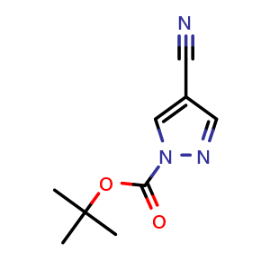 Chemical structure of Tert-Butyl 4-cyano-1H-pyrazole-1-carboxylate , CAS 1934420-54-8, AChemBlock Y224215