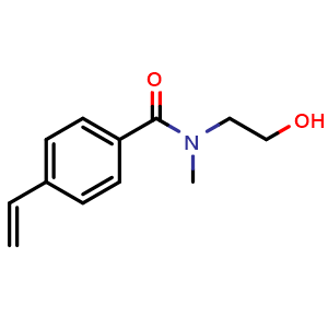 Chemical structure of N-(2-Hydroxyethyl)-N-methyl-4-vinyl benzamide , AChemBlock Y224234