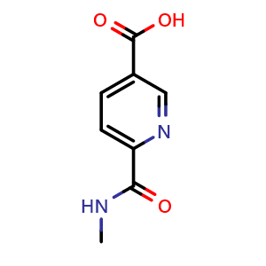 Chemical structure of 6-[(methylamino)carbonyl]-3-Pyridinecarboxylic acid , CAS 170464-32-1, AChemBlock Y224235