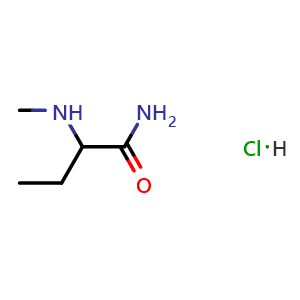 Chemical structure of 2-(Methylamino)butanamide hydroc hloride , CAS 1420659-67-1, AChemBlock Y224242