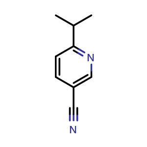 Chemical structure of 6-isopropylnicotinonitrile , CAS 1033750-40-1, AChemBlock Y224243