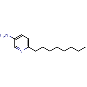 Chemical structure of 6-octylpyridin-3-amine , CAS 143807-47-0, AChemBlock Y224247