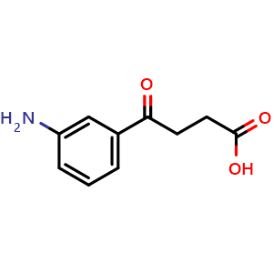 Chemical structure of 4-(3-aminophenyl)-4-oxobutanoic acid , CAS 52240-15-0, AChemBlock Y224256