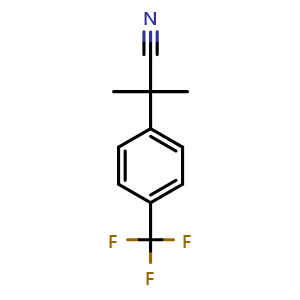 Chemical structure of 2-methyl-2-(4-(trifluoromethyl)phenyl)propanenitrile , CAS 32445-87-7, AChemBlock Y224270