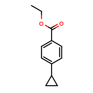 Chemical structure of Ethyl 4-cyclopropylbenzoate , CAS 35391-85-6, AChemBlock Y224288