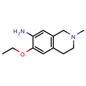Chemical structure of 6-ethoxy-2-methyl-1,2,3,4-tetrahydroisoquinolin-7-amine , CAS 2227609-60-9, AChemBlock Y224303