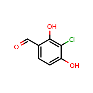Chemical structure of 2,4-dihyroxy-3-chlorobenzenaldehyde , CAS 131088-00-1, AChemBlock Y224305