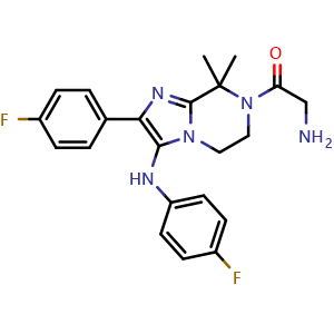 2-Amino-1-[2-(4-fluorophenyl)-3-[(4-fluorophenyl)amino]-5,6-dihydro-8,8-dimethylimidazo[1,2-a]pyrazin-7(8H)-yl]ethanone