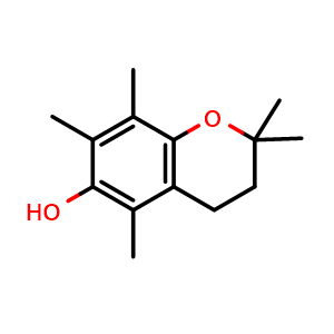 Chemical structure of 2,2,5,7,8-Pentamethyl-6-Chromanol , CAS 950-99-2, AChemBlock Y224321