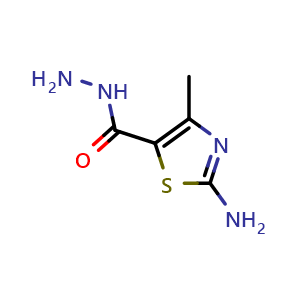 Chemical structure of 2-amino-4-methyl-1,3-thiazole-5-carbohydrazide , CAS 63788-59-0, AChemBlock Y224331