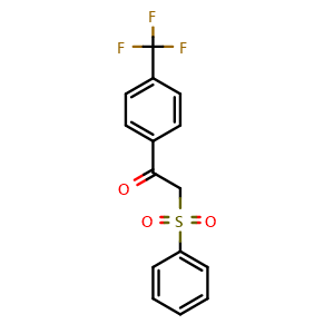 Chemical structure of 2-(phenylsulfonyl)-1-(4-(trifluoromethyl)phenyl)ethan-1-one , CAS 859721-81-6, AChemBlock Y224346
