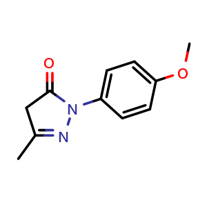 Chemical structure of 2-(4-methoxyphenyl)-5-methyl-2,4-dihydro-3H-pyrazol-3-one , CAS 60798-06-3, AChemBlock Y224374