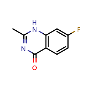Chemical structure of 7-Fluoro-2-methyl-1H-quinazolin-4-one , CAS 194473-03-5, AChemBlock Y224377