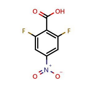 Chemical structure of 2,6-difluoro-4-nitrobenzoic acid , CAS 196194-57-7, AChemBlock Y224378