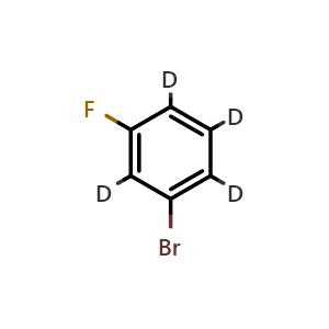 Chemical structure of 1-bromo-3-fluorobenzene-D4 , CAS 50592-33-1, AChemBlock Y224381