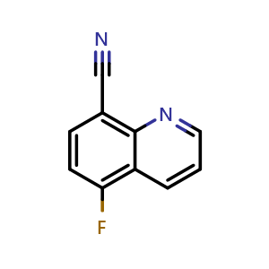 Chemical structure of 5-fluoroquinoline-8-carbonitrile , CAS 1823944-97-3, AChemBlock Y224390